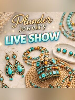 Plunder Turquoise & Gold Bracelet and Earring Set